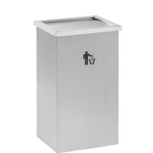 Papeleira em Aço Inox Escovado com Tampa Basculante 51L