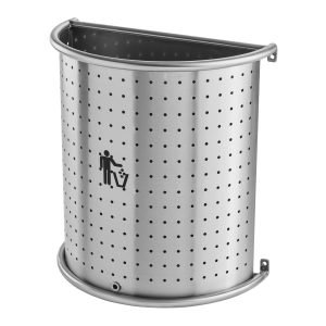 Papeleira Mural Semi-Circular em Aço Inox Escovado – 32L de Parede