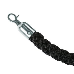 Corda Entrelaçada Preto - Cromado 1,5m