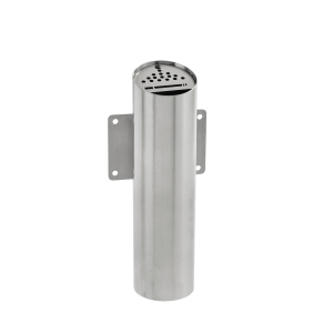 Cinzeiro Mural Tubular em Aço Inox Escovado de Parede