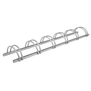 Estacionador de Bicicletas – Tubo de Aço Inox Escovado – Capacidade para 6 Bicicletas