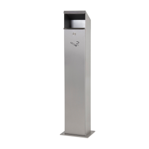Cinzeiro Retangular em Aço Inox Escovado – Fixação ao Solo