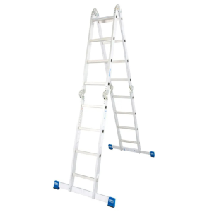 Escadote universal, alumínio, várias utilizações, 4 x 4 degraus
