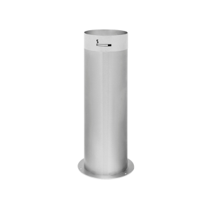 Cinzeiro Redondo em Aço Inox Escovado com Fixação ao Solo