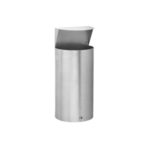 Papeleira Mural Semi-Circular – Totalmente em Aço Inox Escovado – 13L